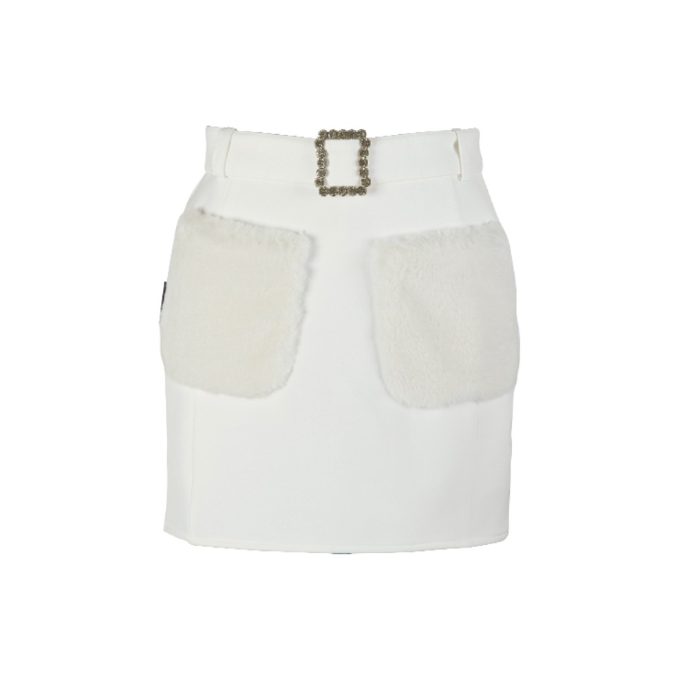 제이제인 퍼포켓 스커트 Fur pocket skirt (White)
