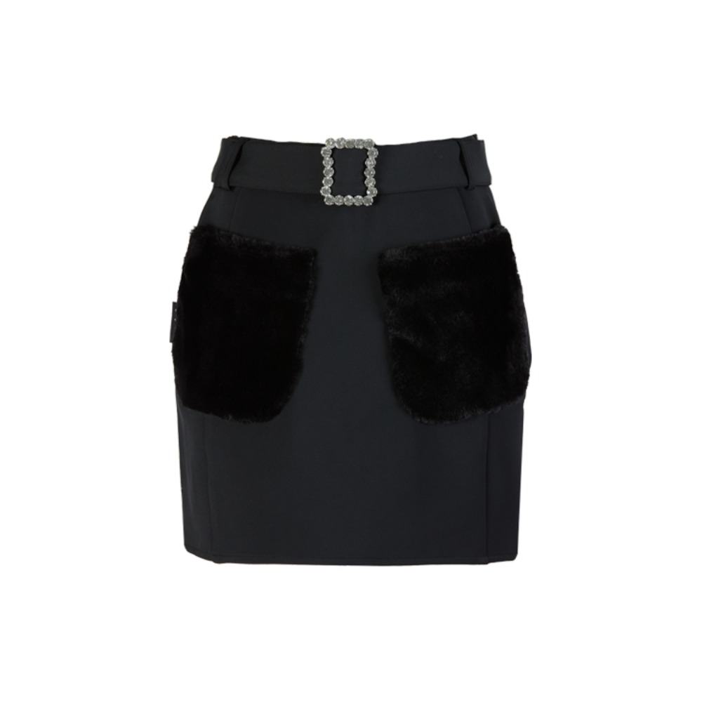 제이제인 퍼포켓 스커트 Fur pocket skirt (Black)