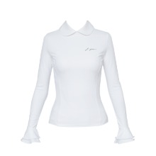 제이제인 러플 라운드 티셔츠 Ruffle round T-shirt (white)